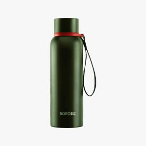 BOROSIL Trek Green & Black Ss Bottle - 500 Ml