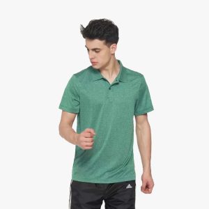 ADIDAS Collared T-Shirt Dry Fit Green Training 100% Polyster
