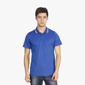 ADIDAS Collared T-Shirt Dry Fit Royal Blue 100% Polyster