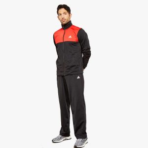 ADIDAS Collared Tracksuit Black Red 100% Polyster