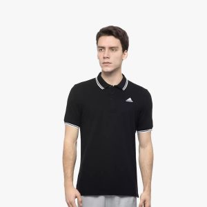 ADIDAS T-Shirt, Black White, Collared, Pc 60:40