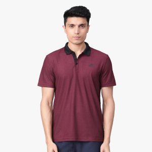 ADIDAS T-Shirt, Deep Red, Collared, Pc 60:40