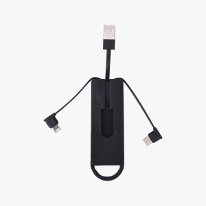 URBAN GEAR Clip N Chrg 3-In-1 Charging Cable With Carabner